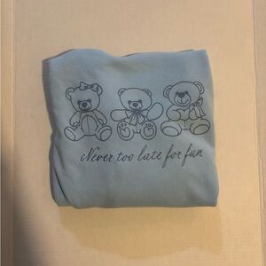 Zoe + Liv Light Blue Tee with Teddy Bear Design